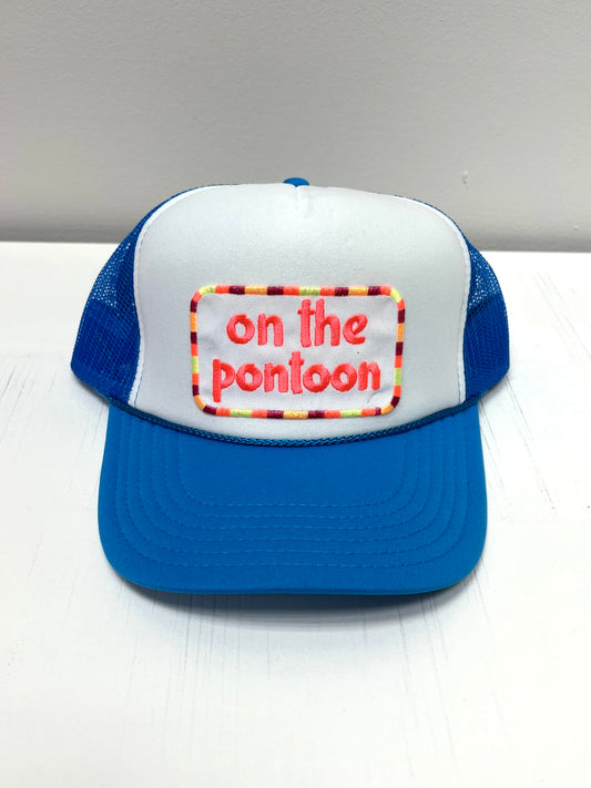 On The Pontoon Patch Electric Blue Cap