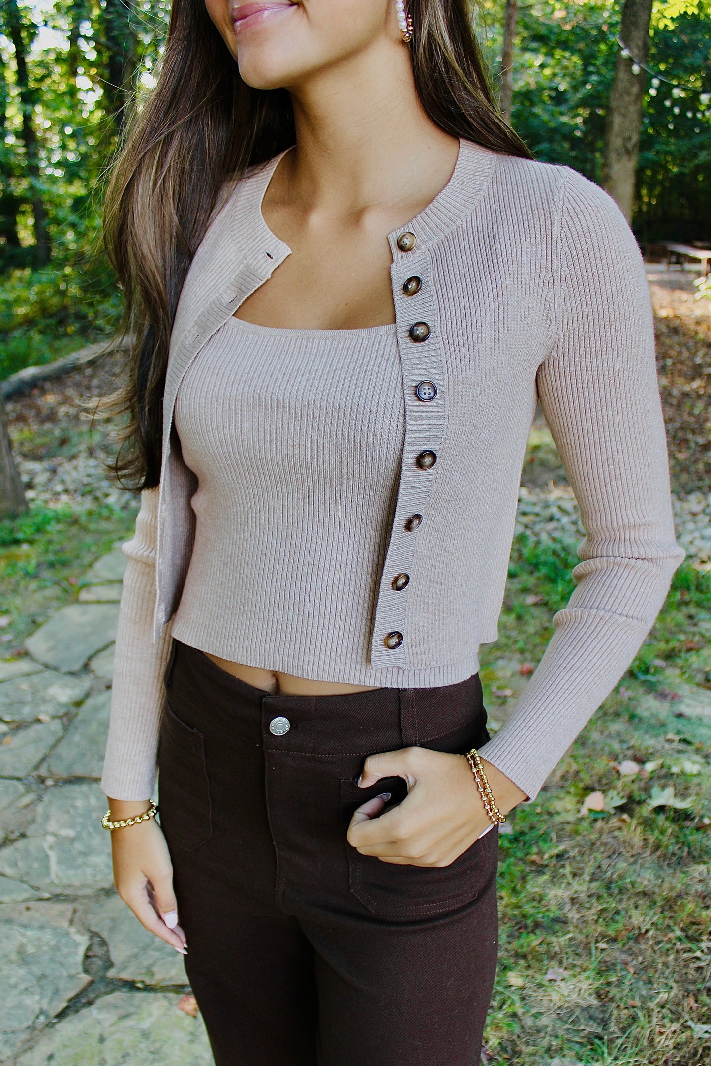 Whatever She Wants Khaki Cardigan