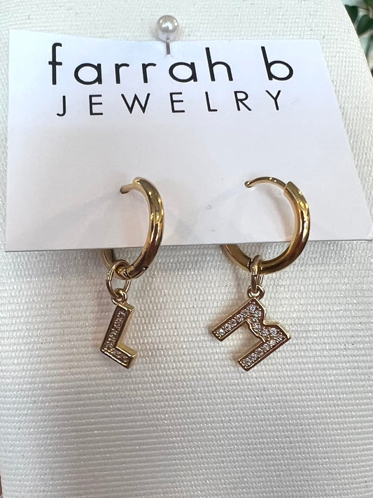 Charm Bar Huggie Earrings