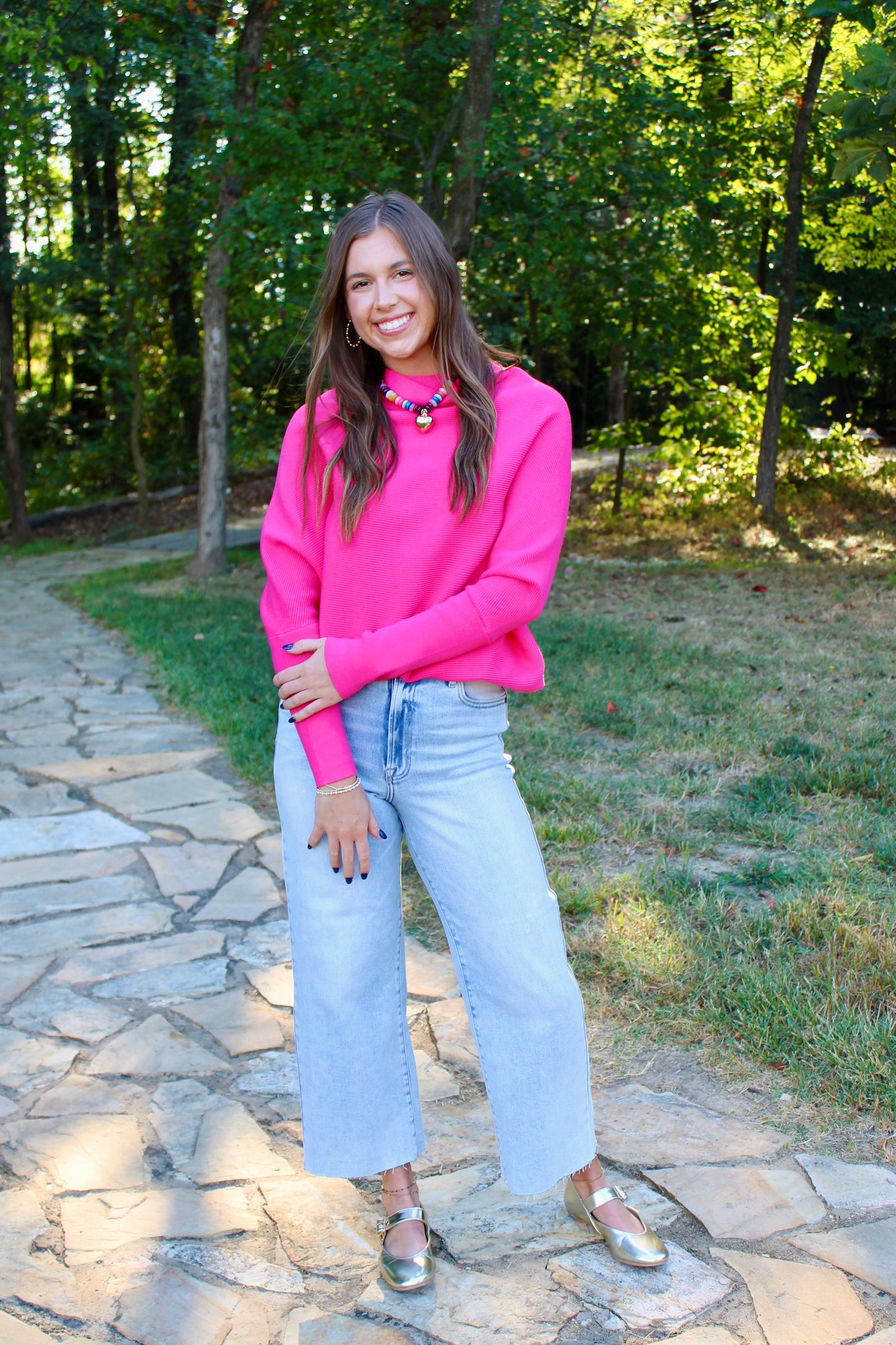 Never Far Hot Pink Sweater