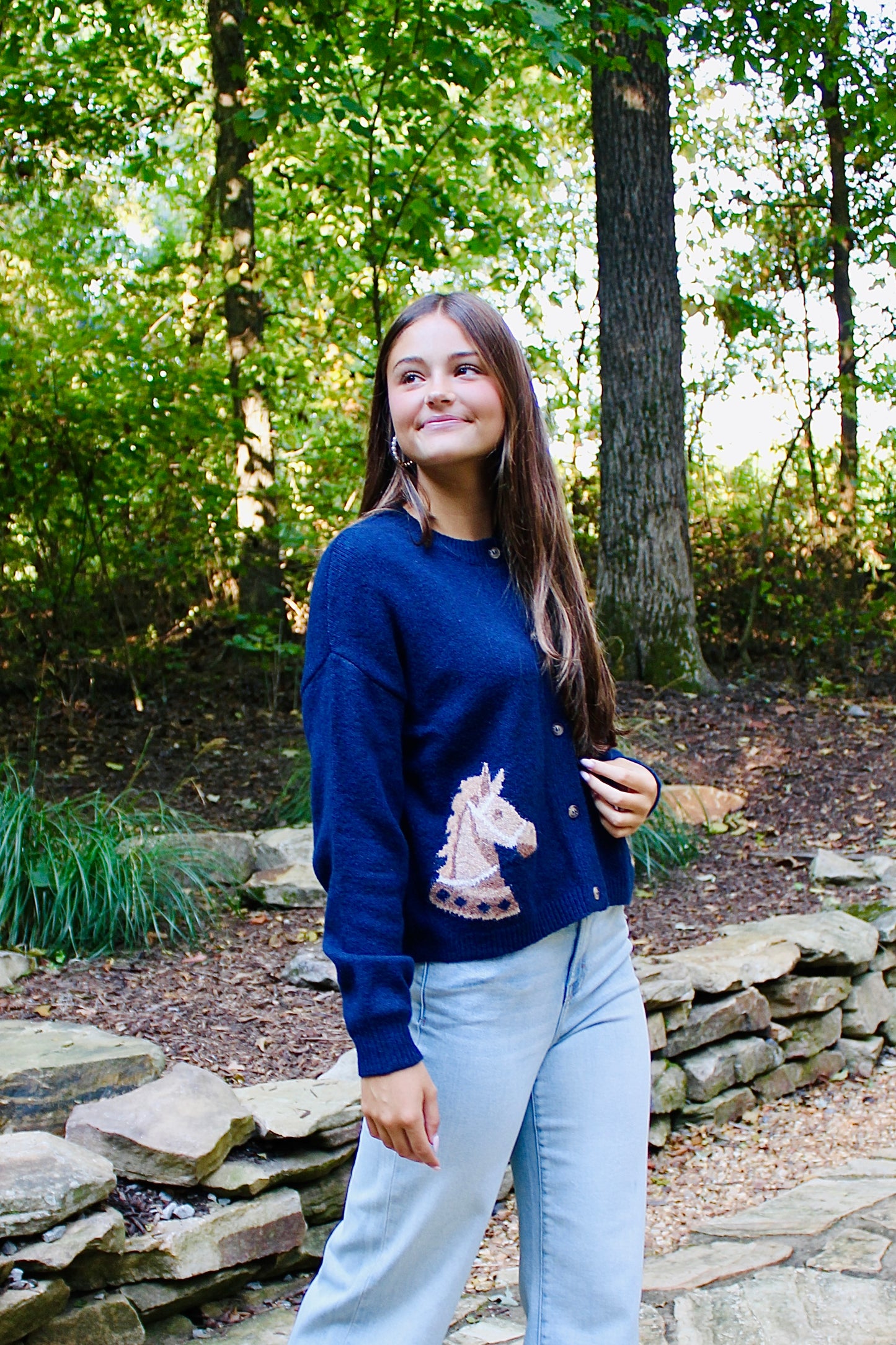 Running for the Win Navy Cardigan