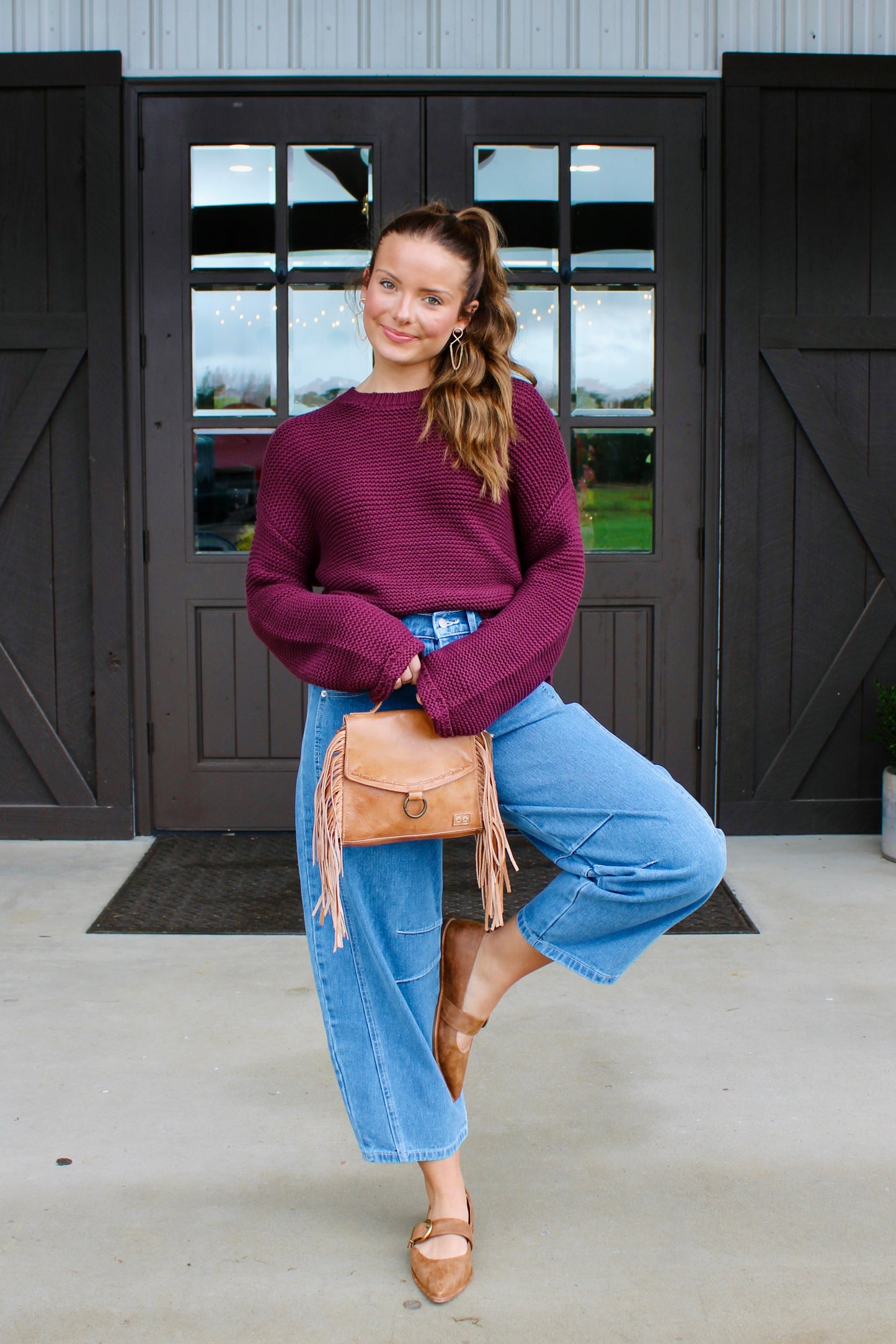 Good Mood Deep Plum Sweater