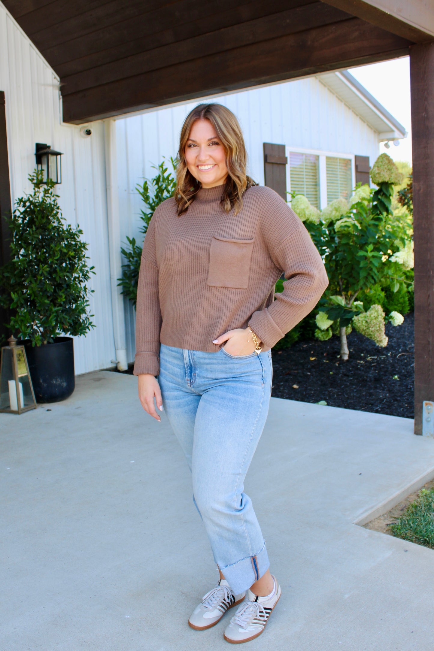 Owning The Room Mocha Sweater
