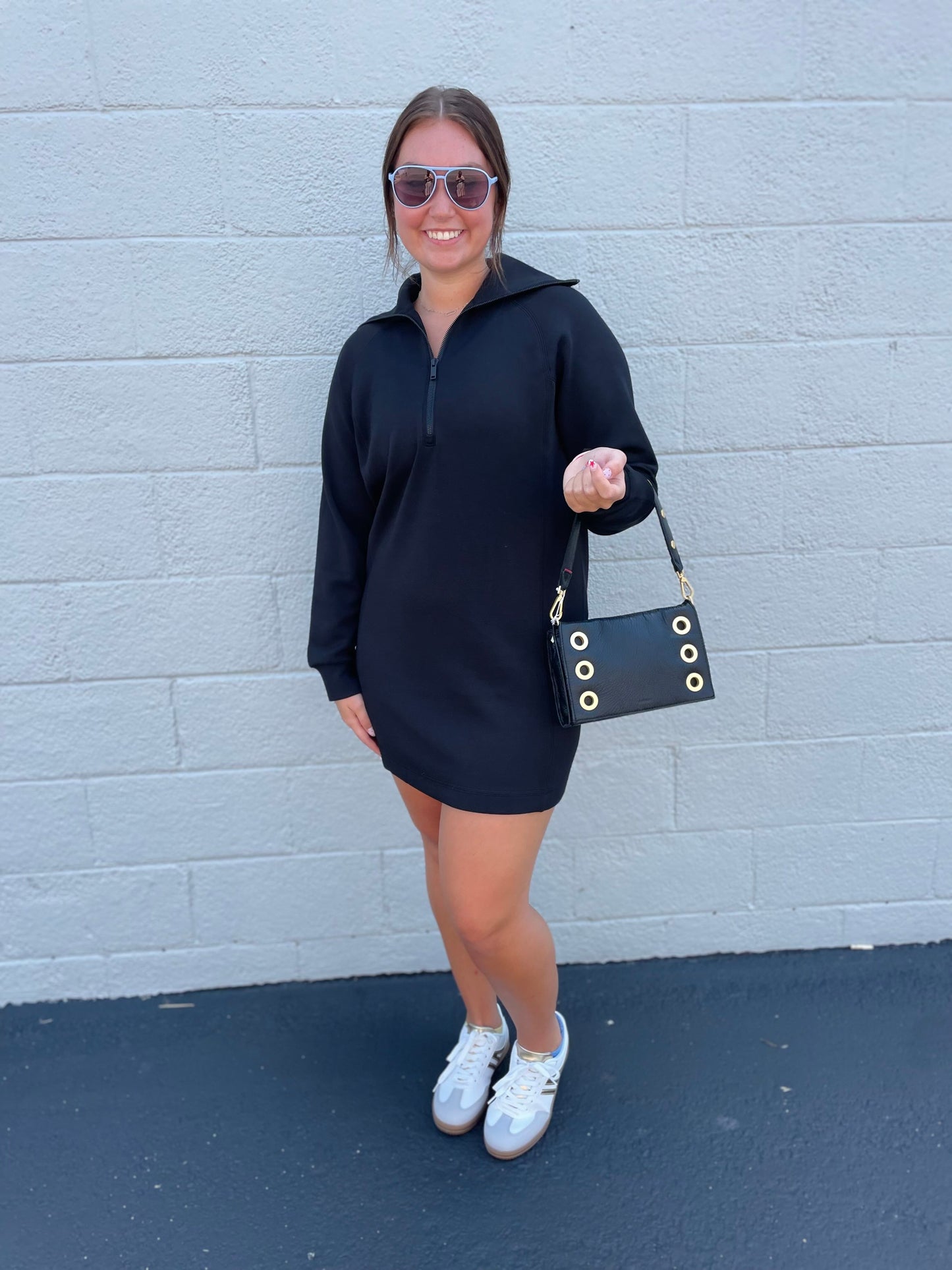 AirEssentials Half Zip Black Dress