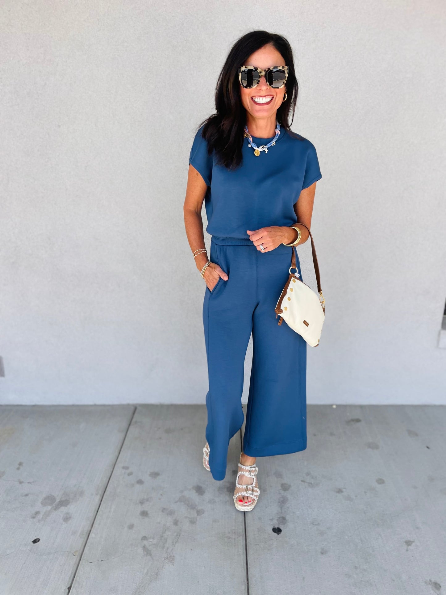 AirEssentials Cinched Faded Indigo Jumpsuit