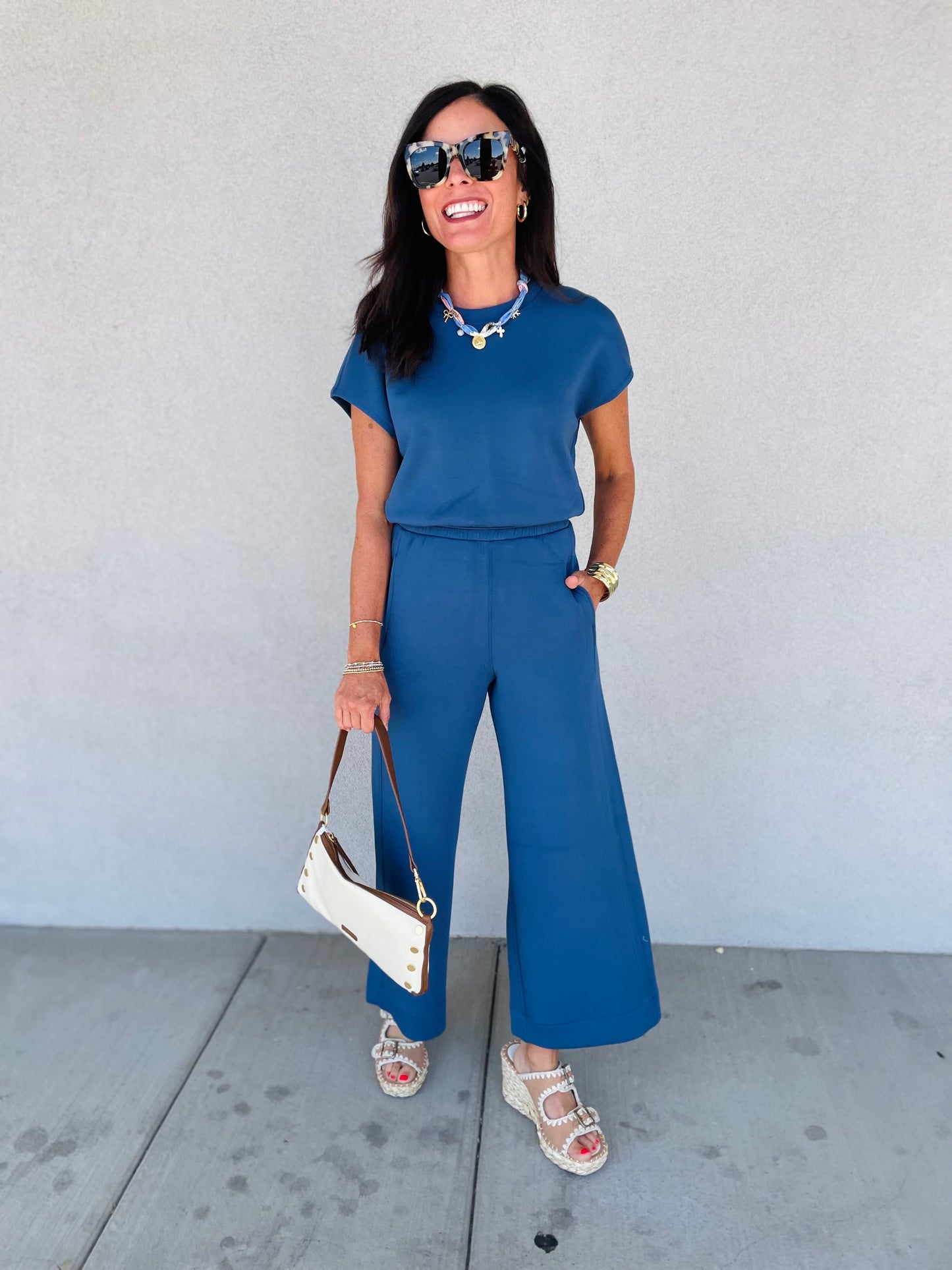 AirEssentials Cinched Faded Indigo Jumpsuit