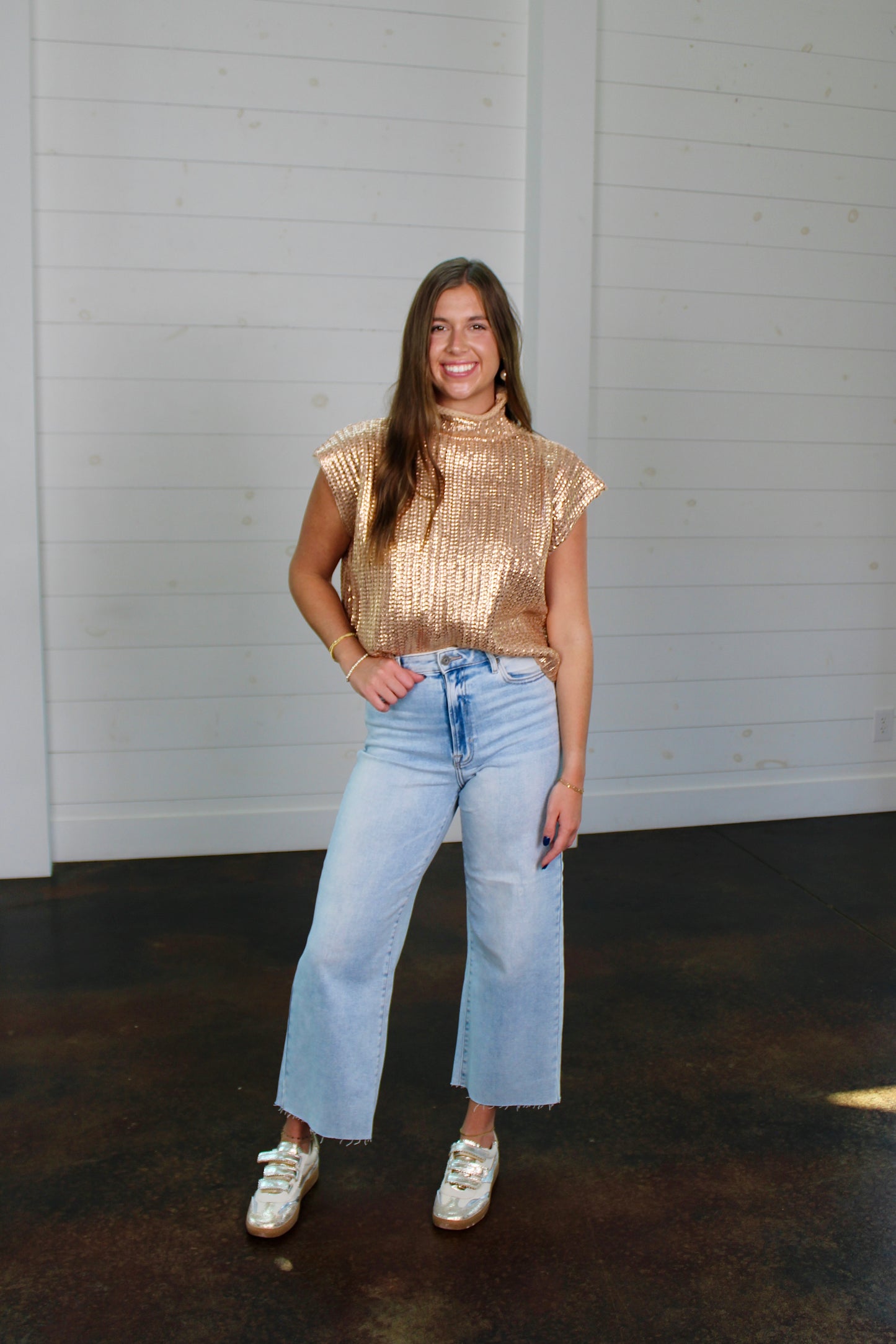 Shine Bright Gold Top