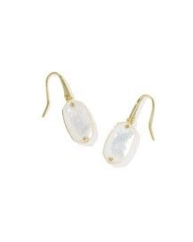 Lee Riveted Gold Earring in Ivory Mother of Pearl