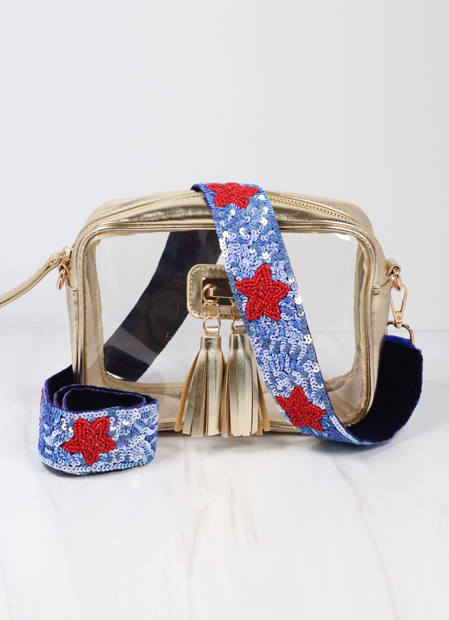 Sparkle and Shine Blue Sequin Guitar Strap