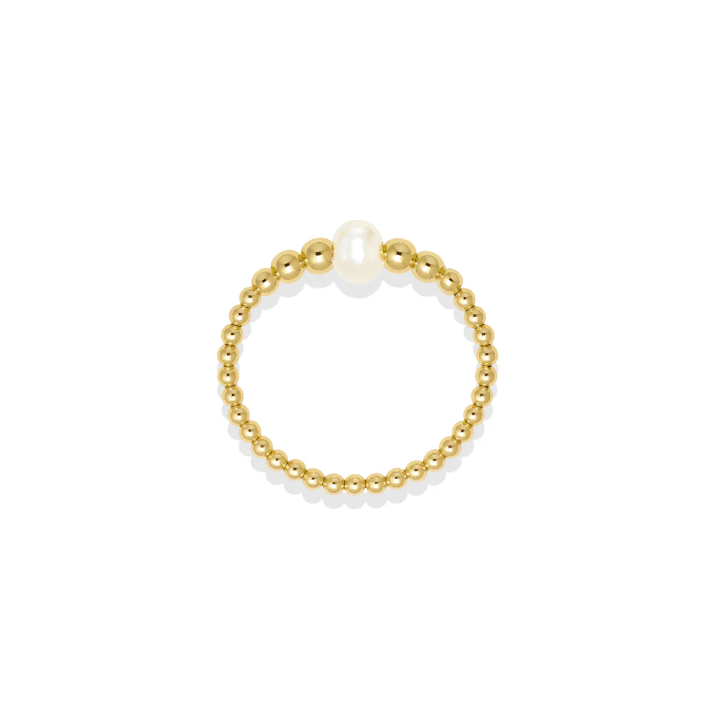 Jenna 14k Gold Filled Beaded Stretchy Ring