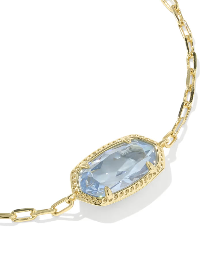 Elaina Luxe Gold Chain Bracelet in Light Blue Crystal