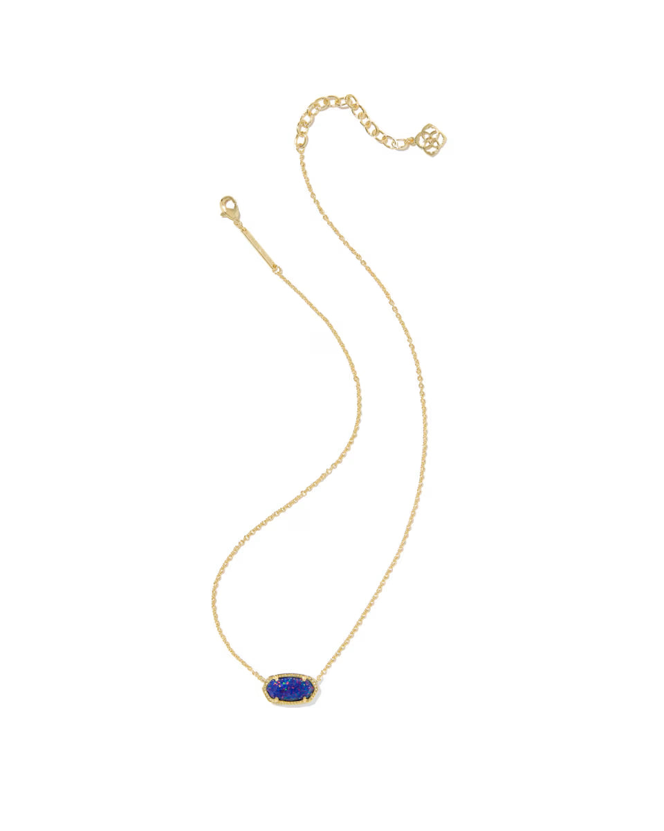 Elisa Gold Pendant Necklace in Indigo Opal