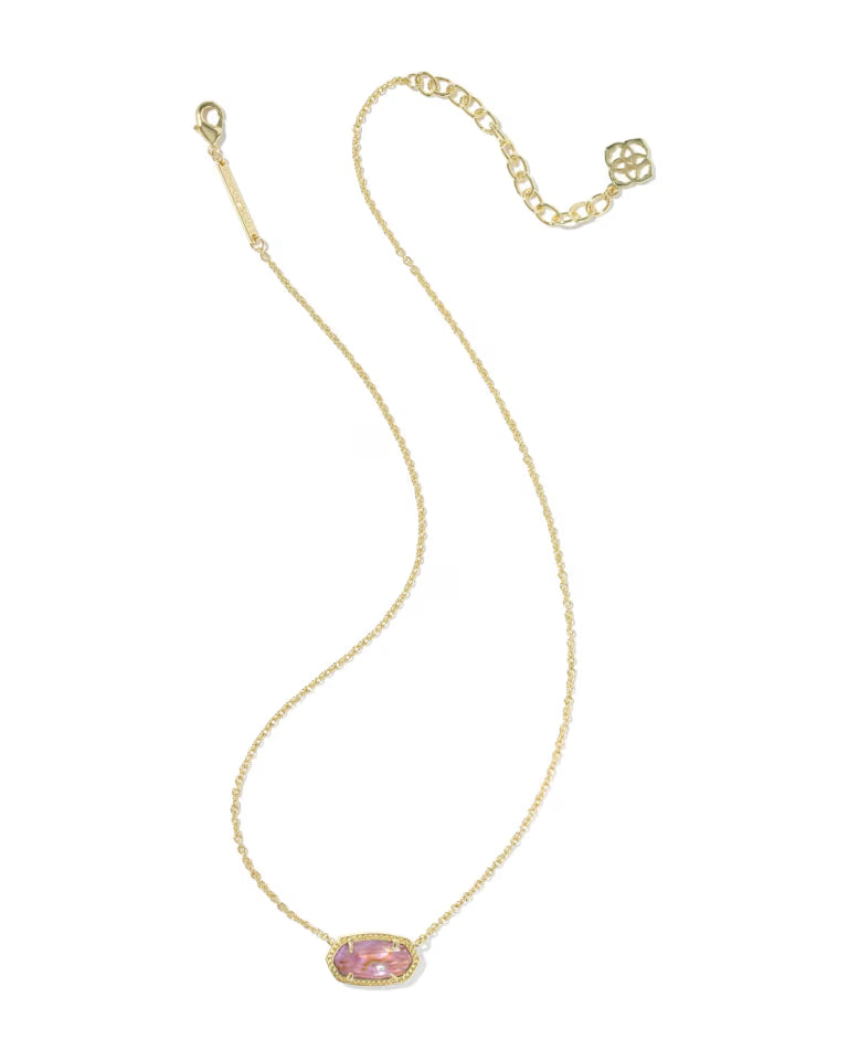 Elaina Luxe Gold Chain Necklace in Light Mauve Illusion