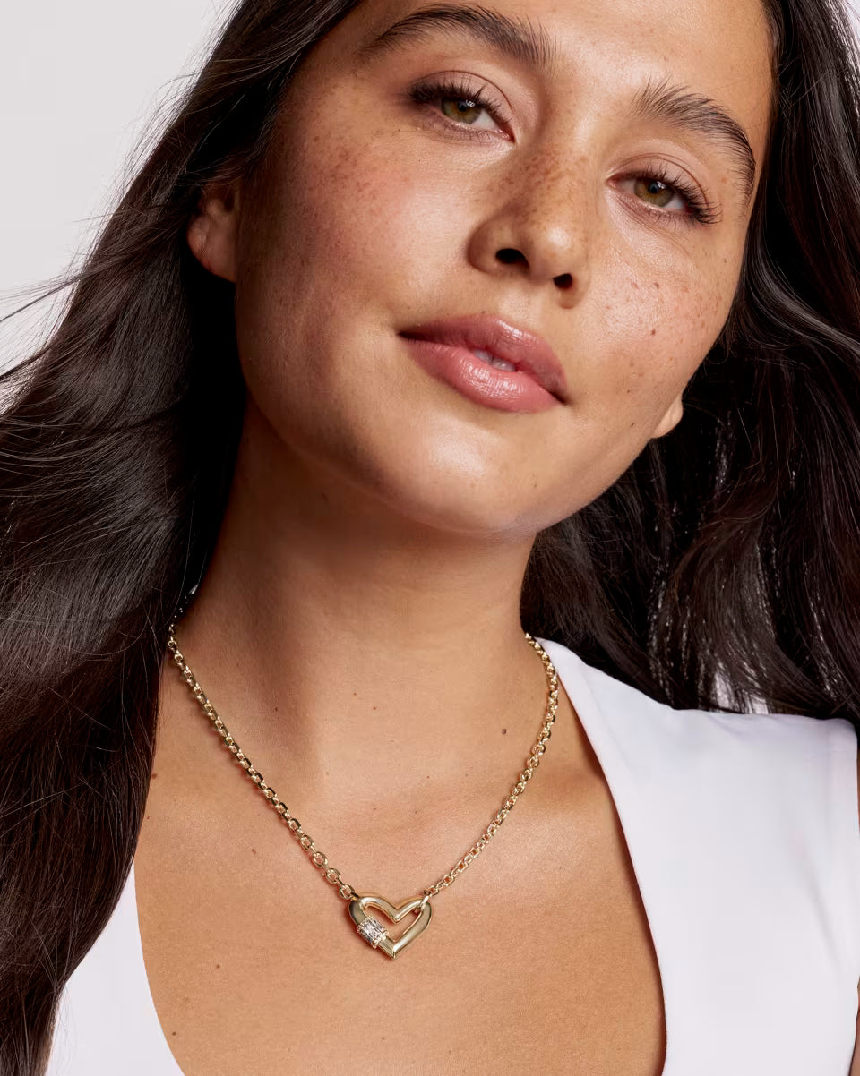 Emery Heart Gold Short Pendant Necklace