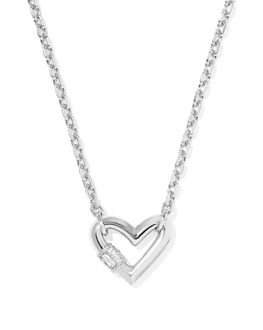 Emery Heart Silver Short Pendant Necklace