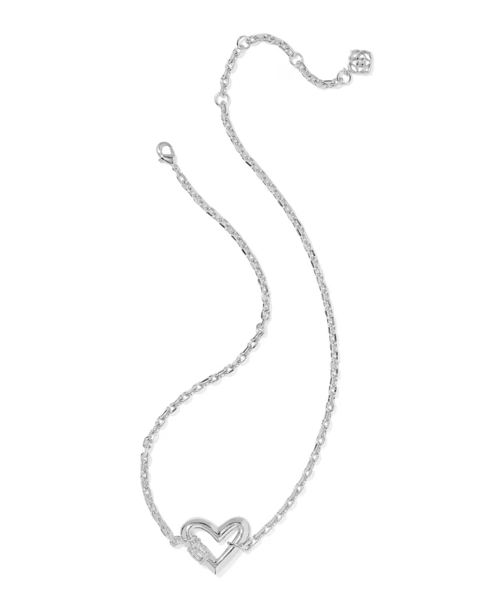 Emery Heart Silver Short Pendant Necklace