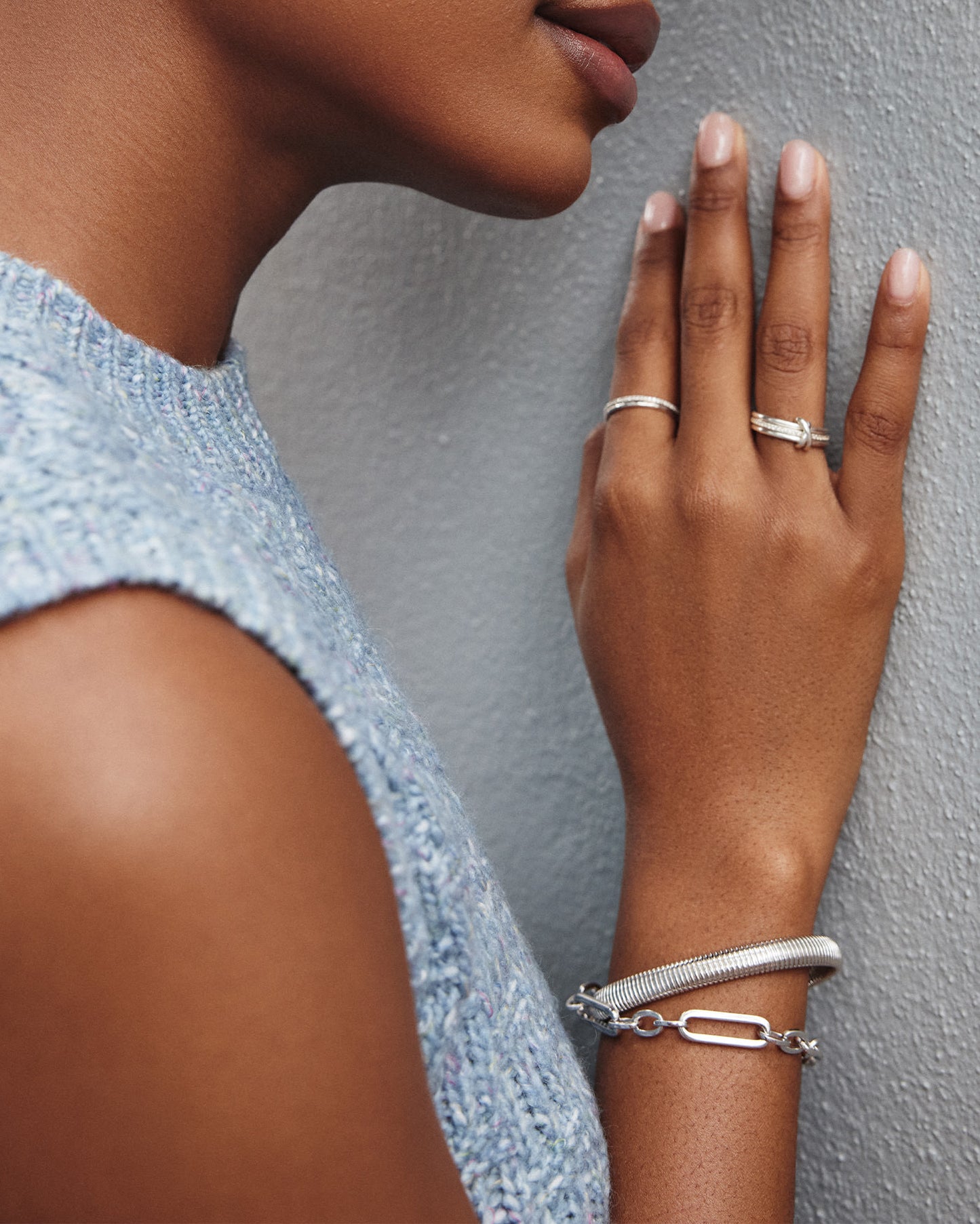 Heather Link and Chain Bracelet in Silver