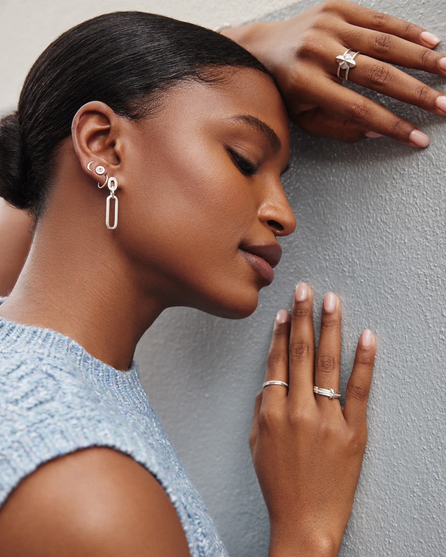 Heather Linear Earrings in Silver