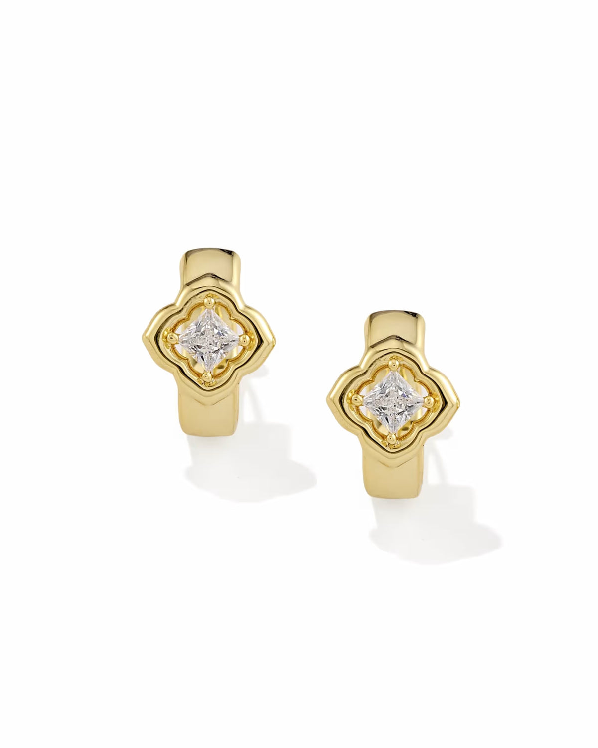 Mallory Crystal Gold Huggie Earrings
