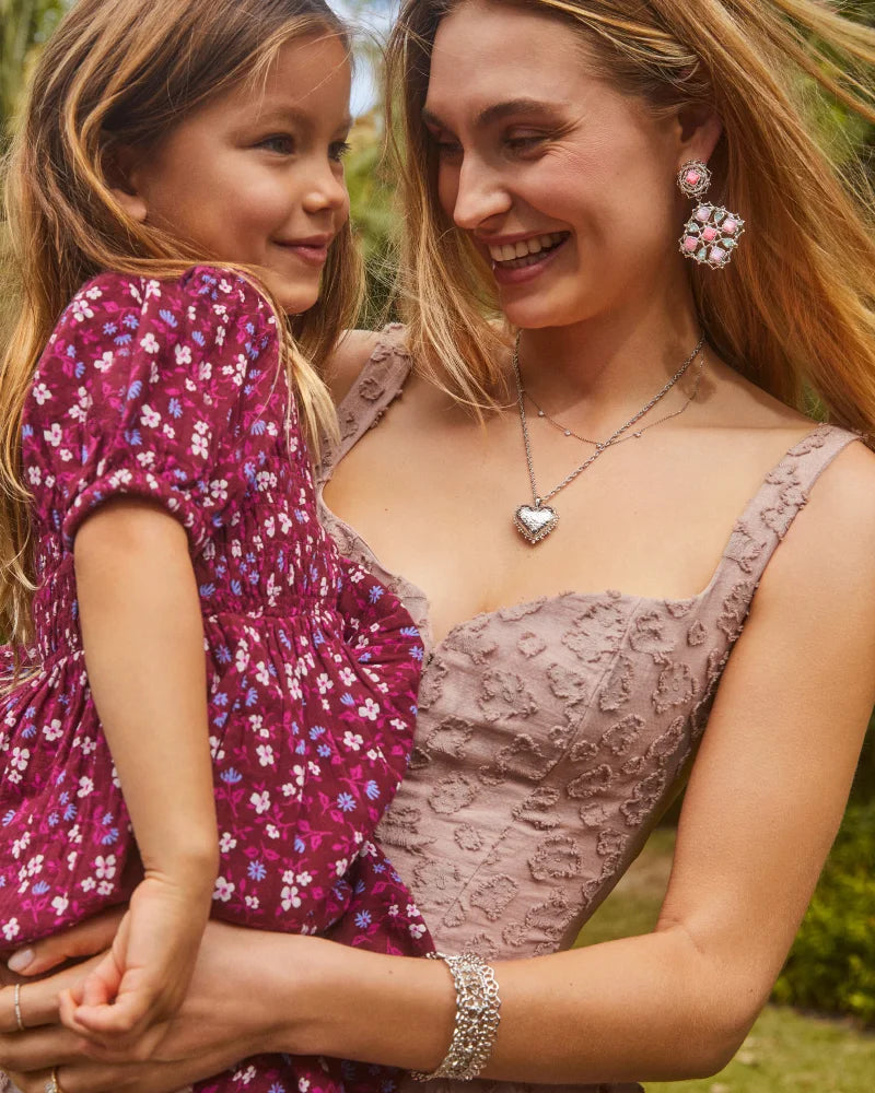 Mallory Rose Silver Locket Short Pendant Necklace
