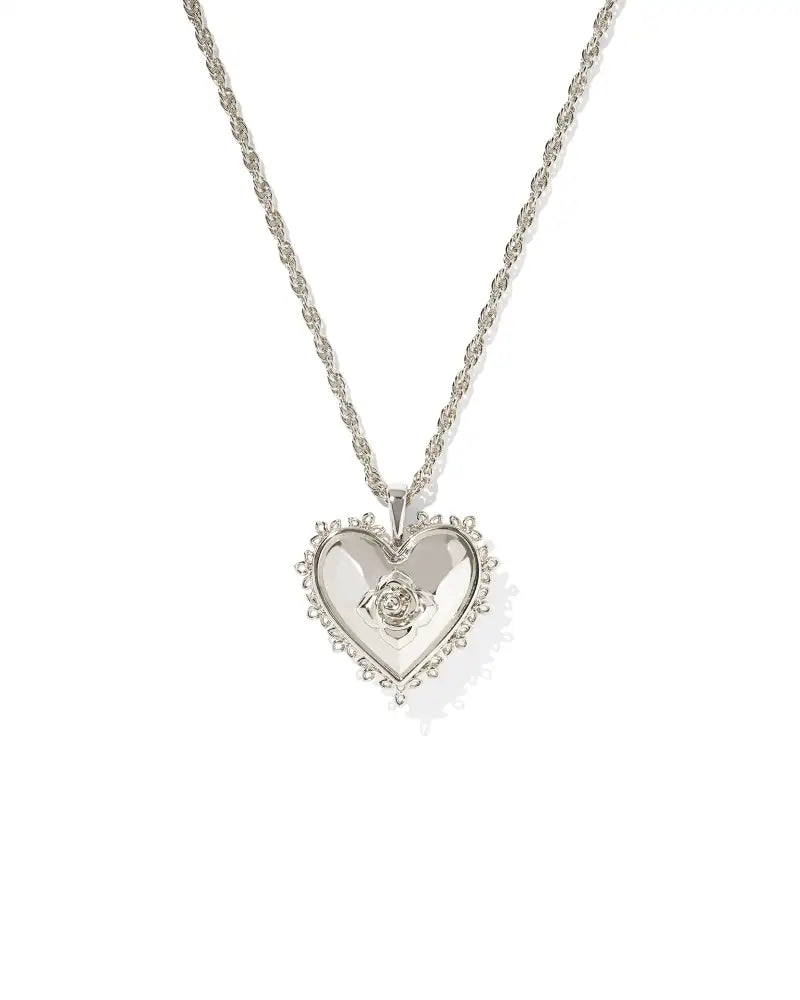 Mallory Rose Silver Locket Short Pendant Necklace