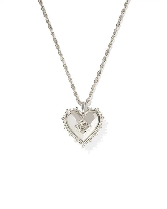 Mallory Rose Silver Locket Short Pendant Necklace