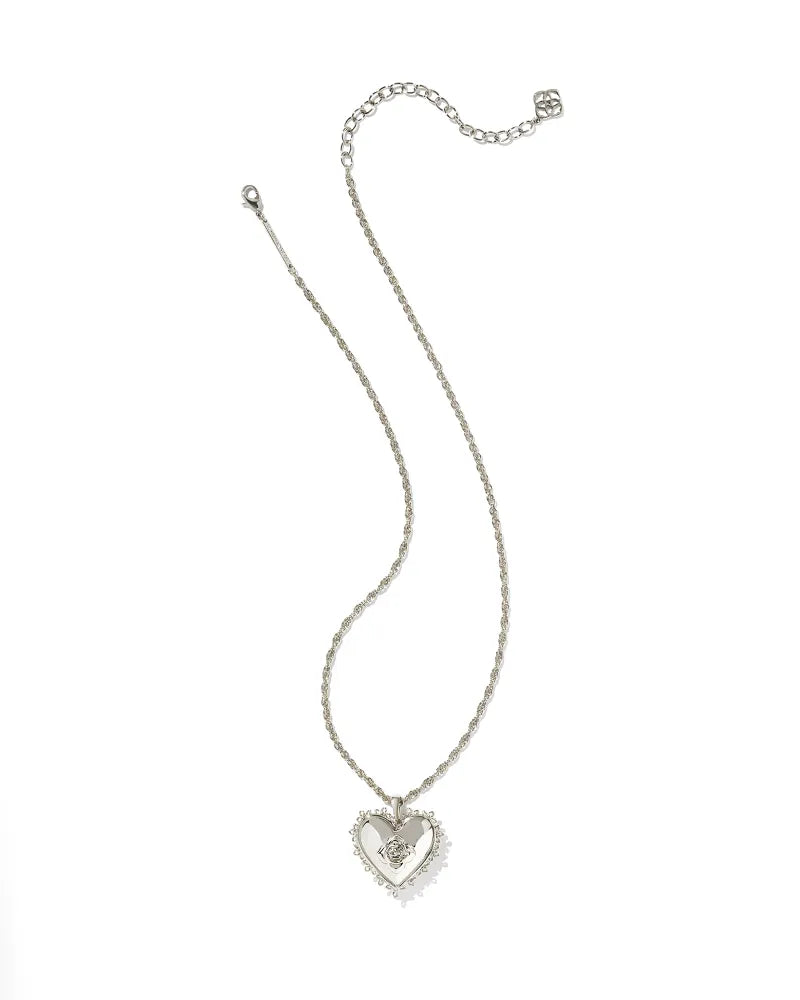 Mallory Rose Silver Locket Short Pendant Necklace