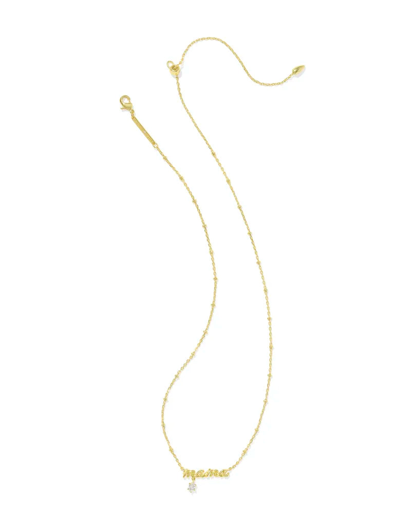 Mama Gold Crystal Short Pendant Necklace