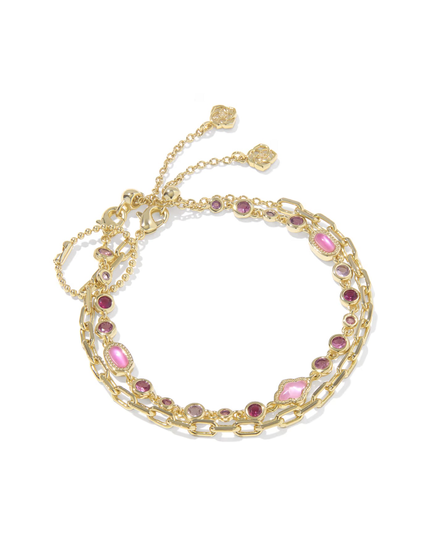 Mini Elisa Abbie Gold Set Bracelet in Pink Mix