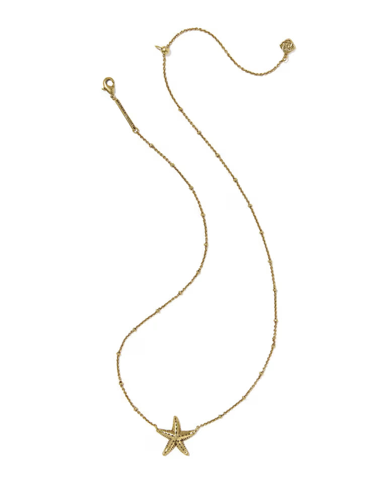 Parker Starfish Vintage Gold Metal Short Pendant Necklace
