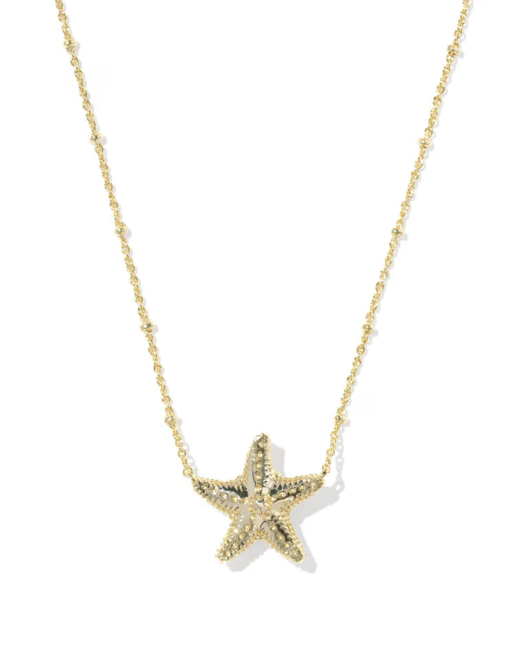 Parker Starfish Gold Short Pendant Necklace in Natural Mother-of-Pearl