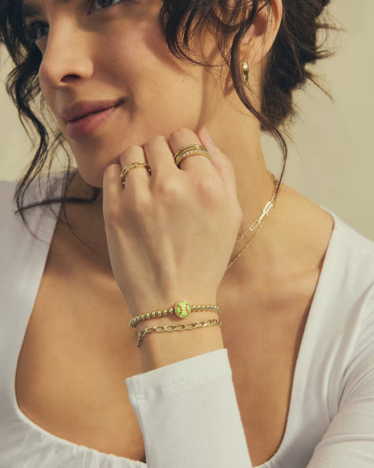 Softball Gold Stretch Bracelet