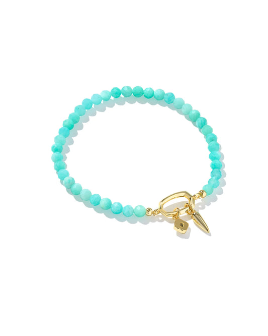 Sylvia Gold Stretch Bracelet in Teal Amazonite
