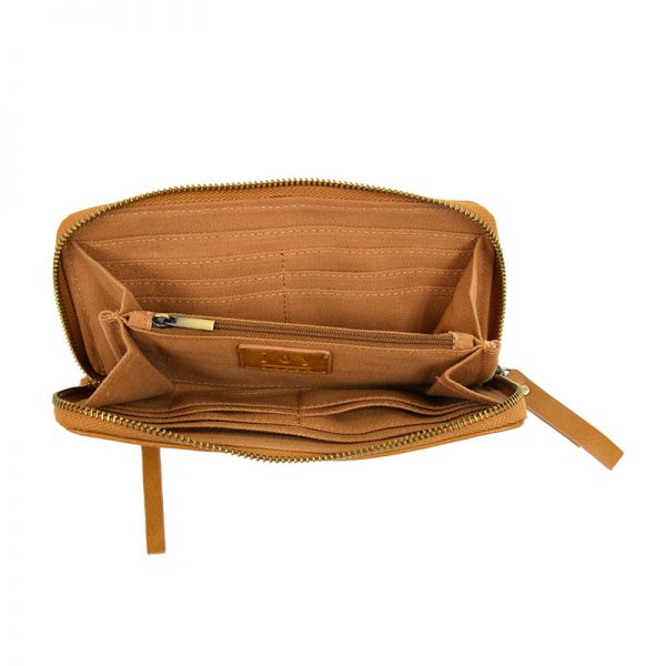 Chloe Almond Brown Zip Around Wallet Wristlet