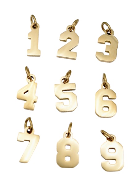 Number Gold Charm