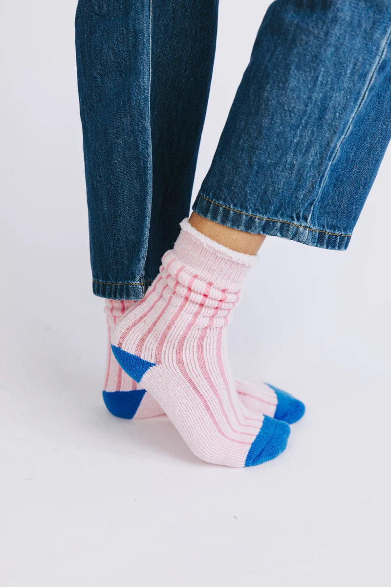 Plush Inside Out Crew Bubblegum Pink Socks