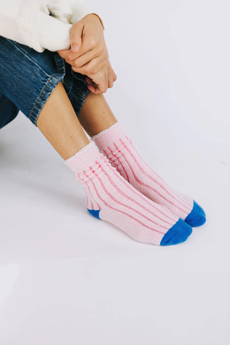 Plush Inside Out Crew Bubblegum Pink Socks
