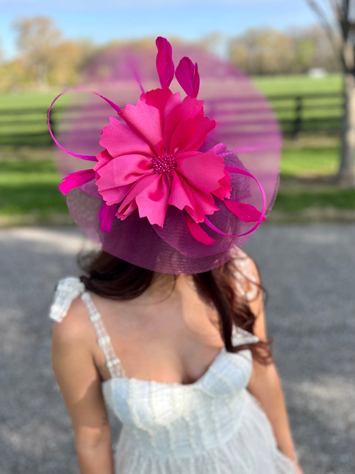Bluegrass Belle Fuchsia Fascinator