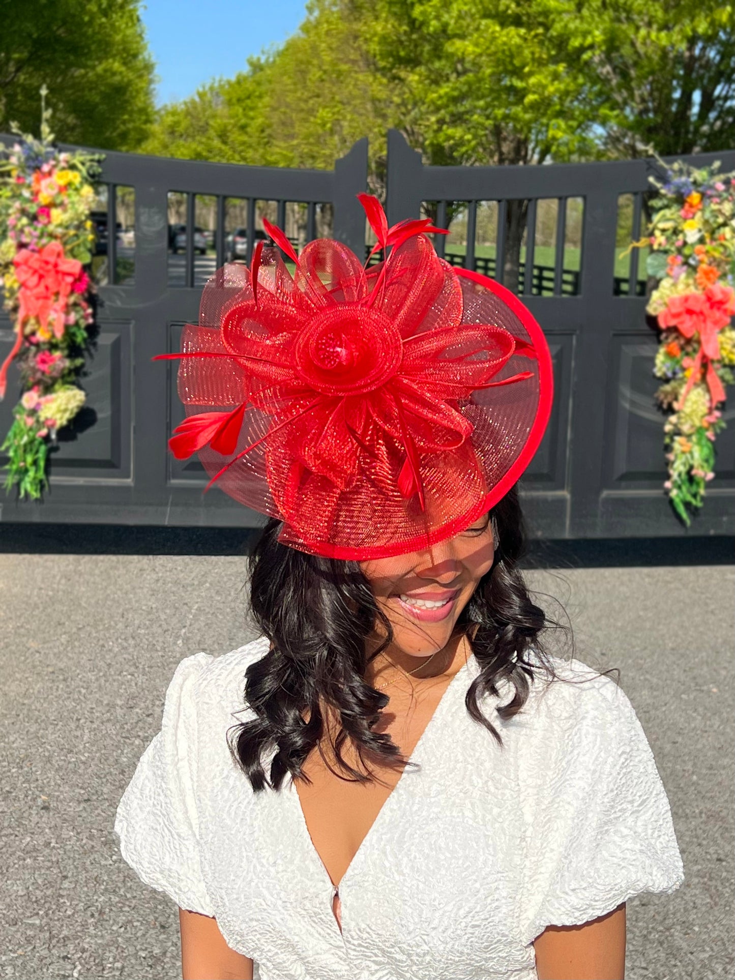 Runway Rose Red Fascinator