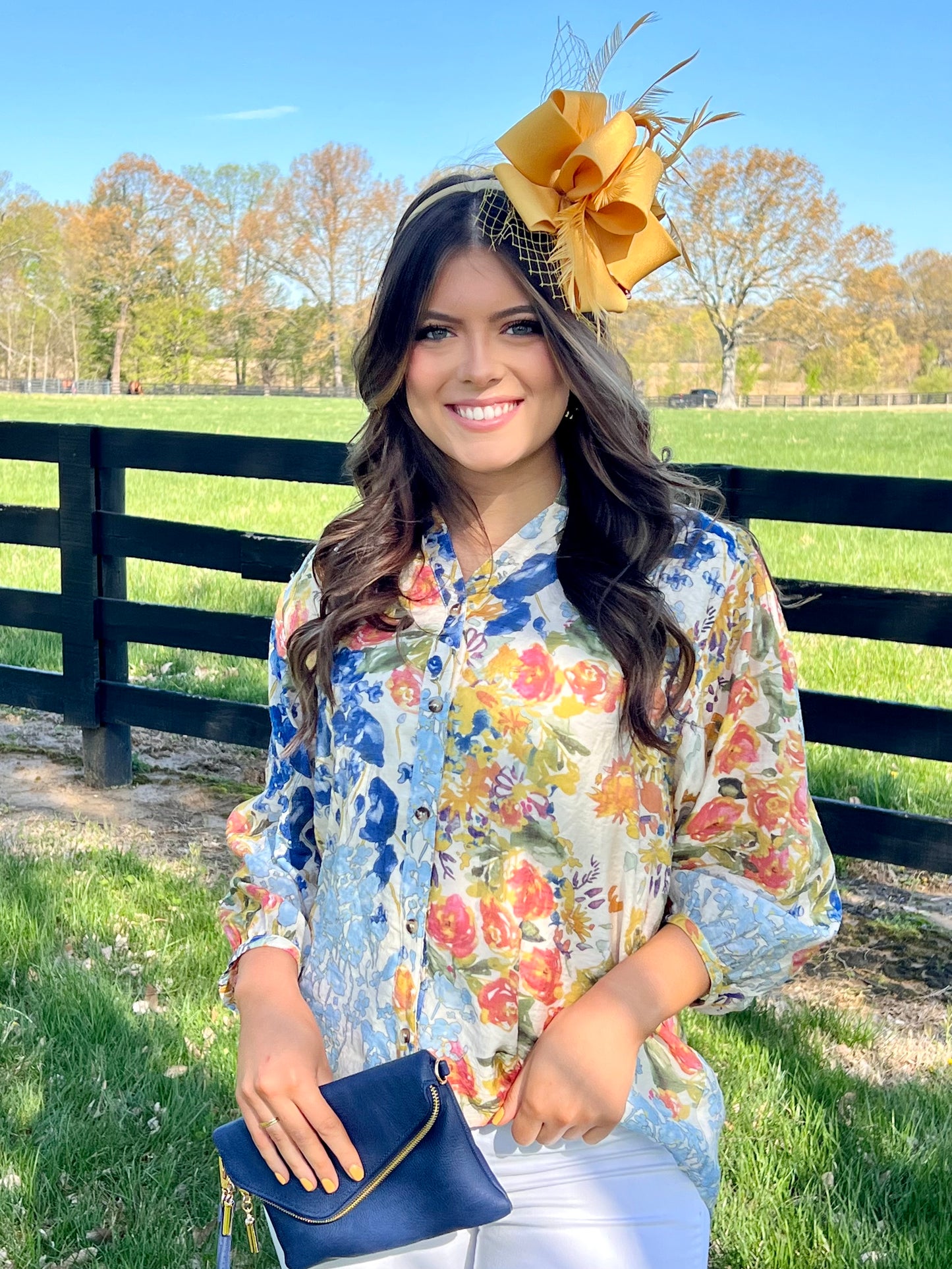 Rosé & Ribbons Gold Fascinator