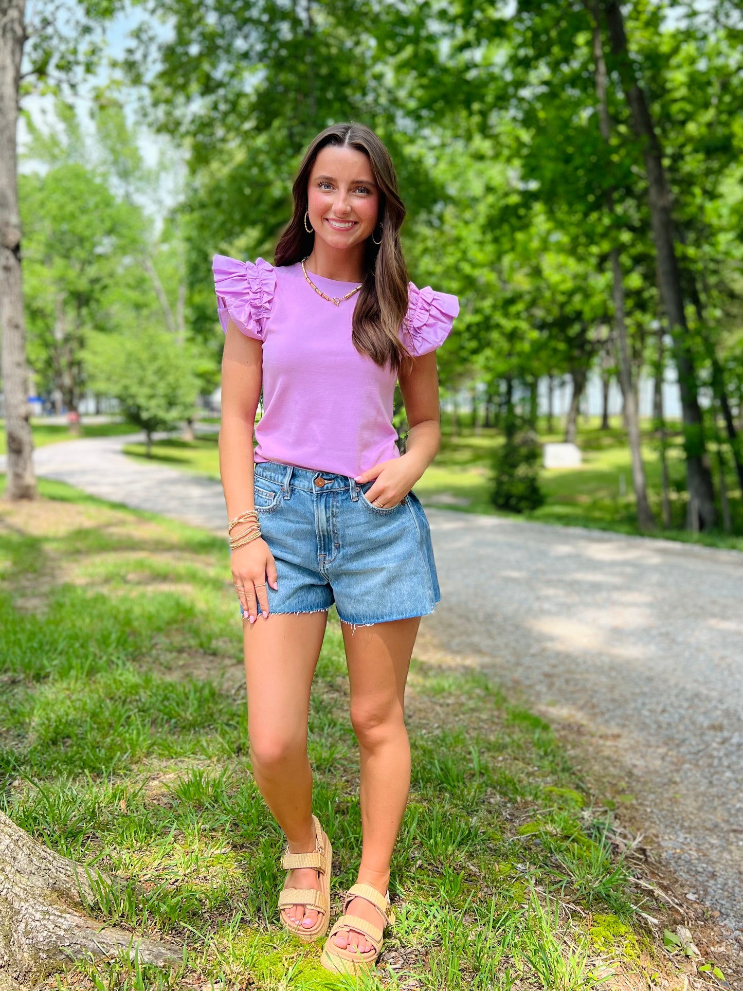 Count Me In Lavender Top
