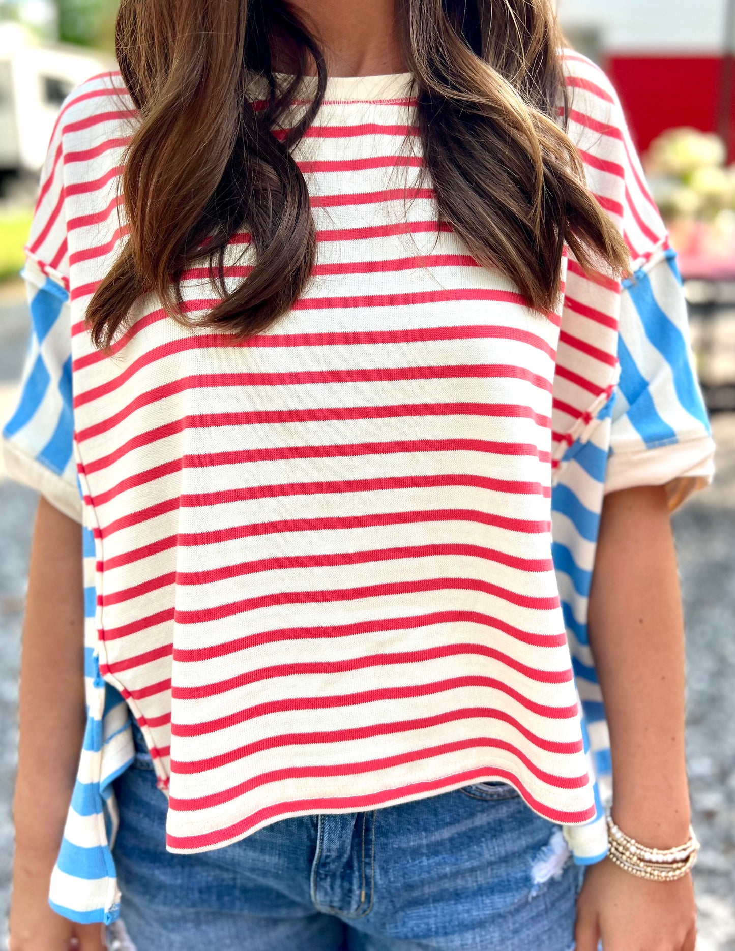 Lines of Contrast Top