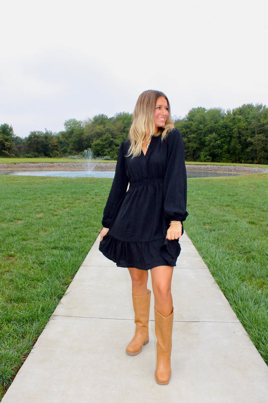 Coming Around Black Dress