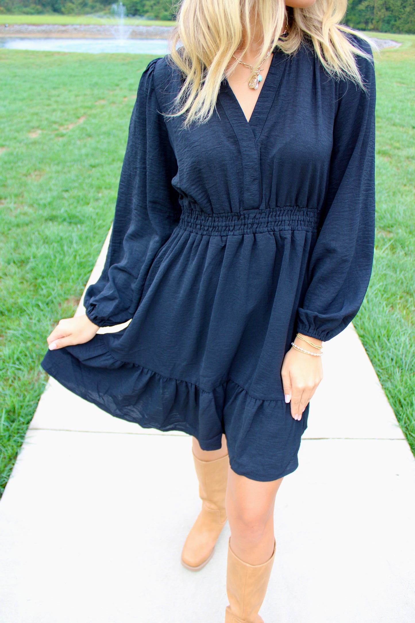 Coming Around Black Dress