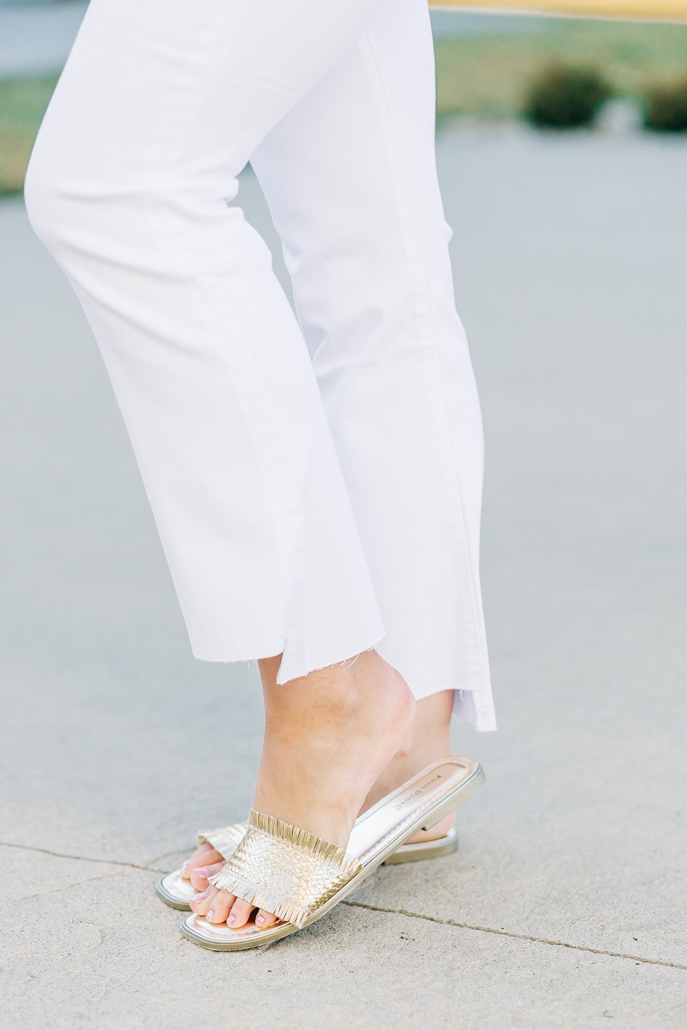 Happi White Cropped Flare Denim