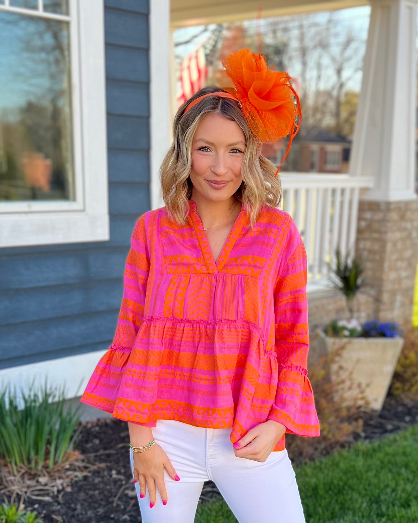Jockey Skills Orange Fascinator
