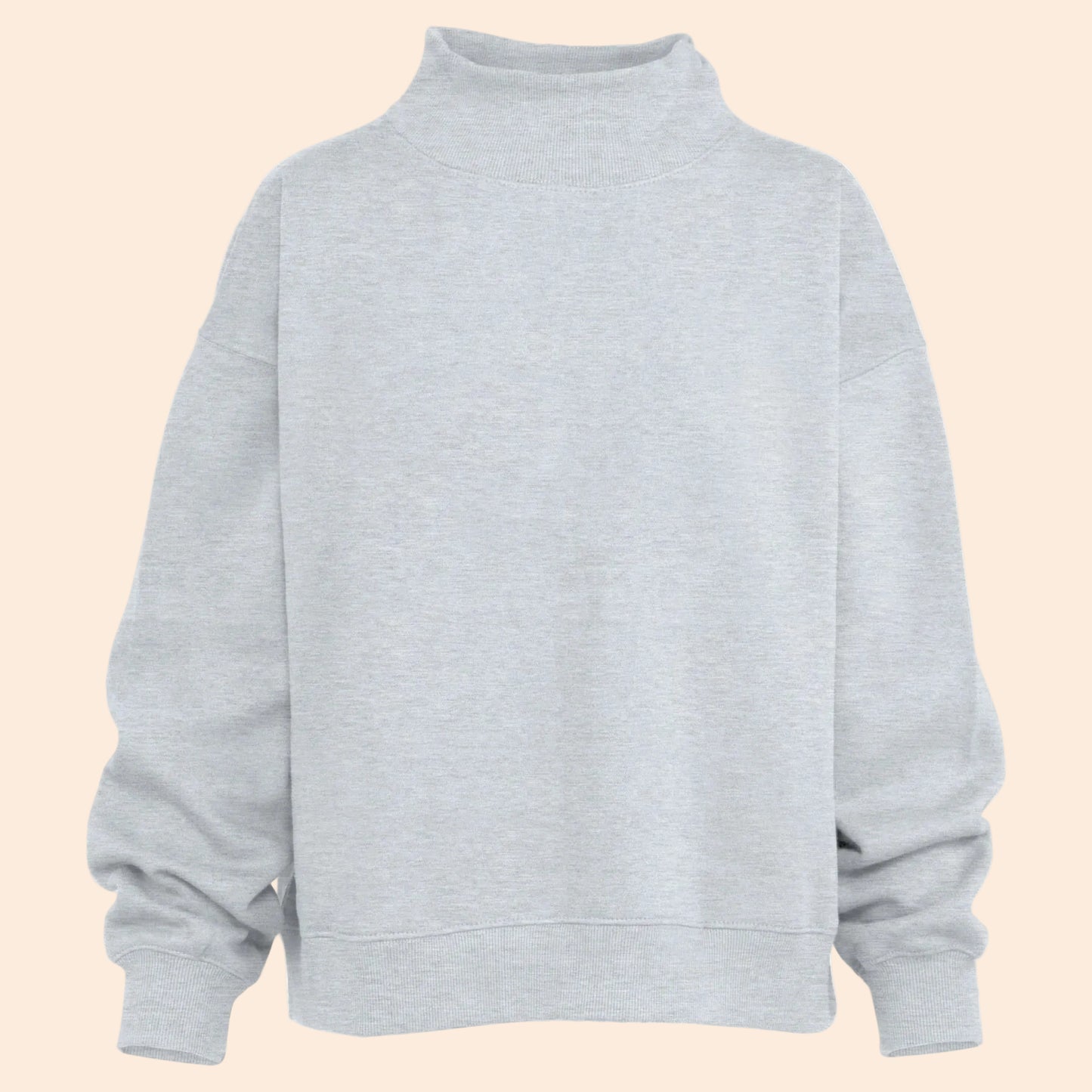 Lingo Mock Neck Crew Ash Fleece Sweatshirt