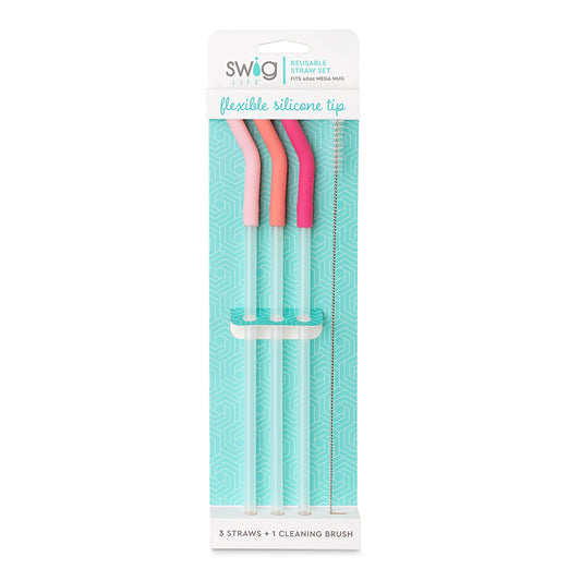 Blush/Coral/Pink Straw Set