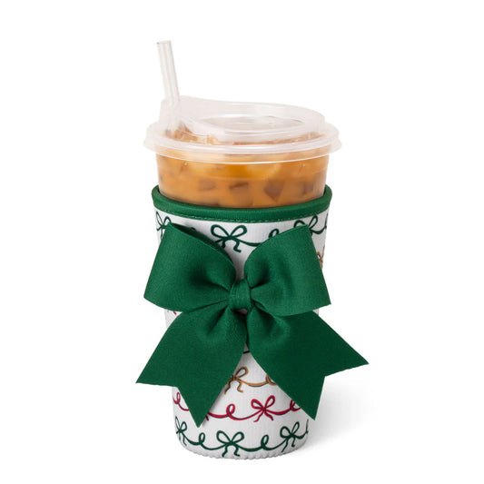 Christmas Bows Iced Cup Coolie (Medium)