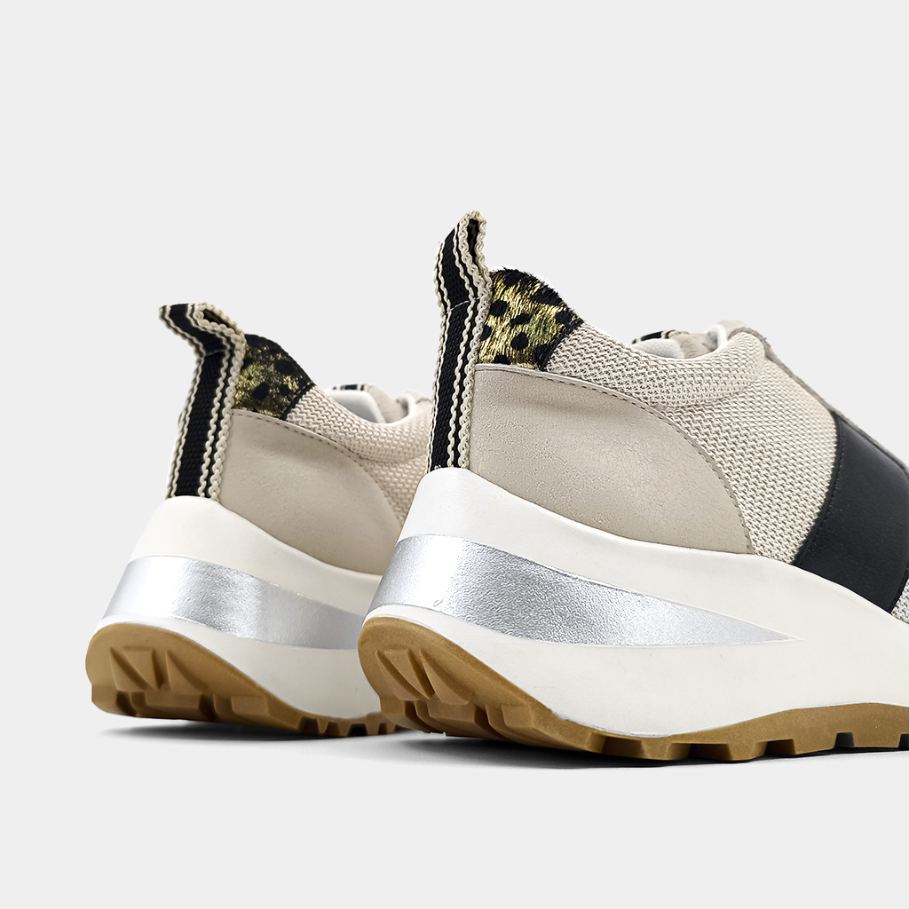 Serafina Gold Black Hair Sneaker